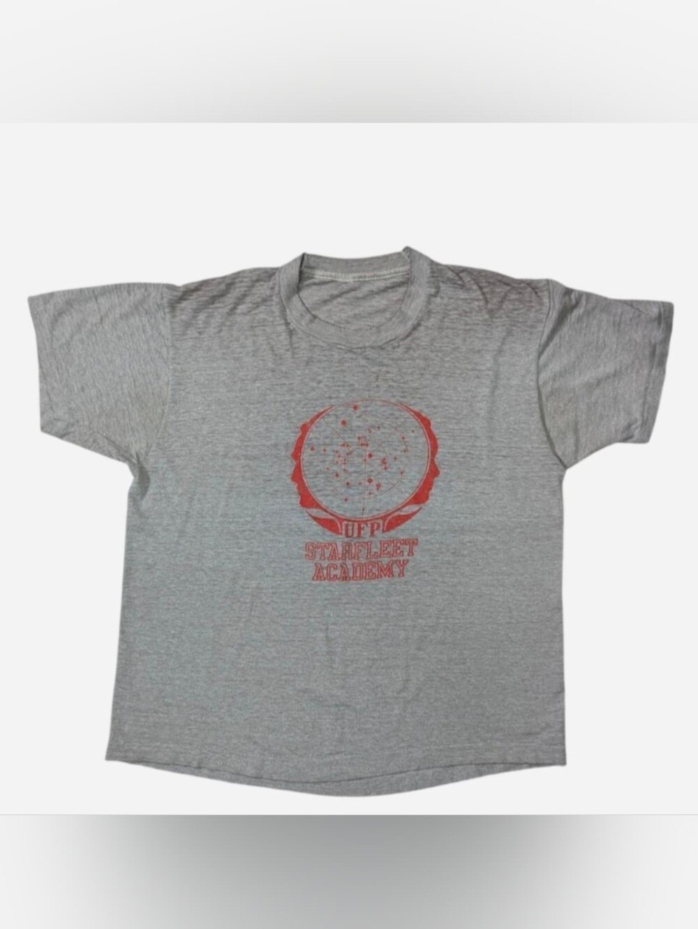 Vintage 80’s/90’s Star Trek Starfleet Academy graphic t-shirt in grey single sti